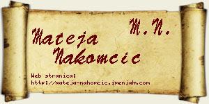 Mateja Nakomčić vizit kartica